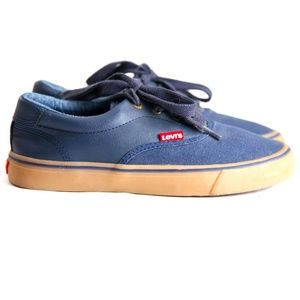 Sz3.5 Boys LEVI'S Blue Casual Lace Up Sneakers NEW